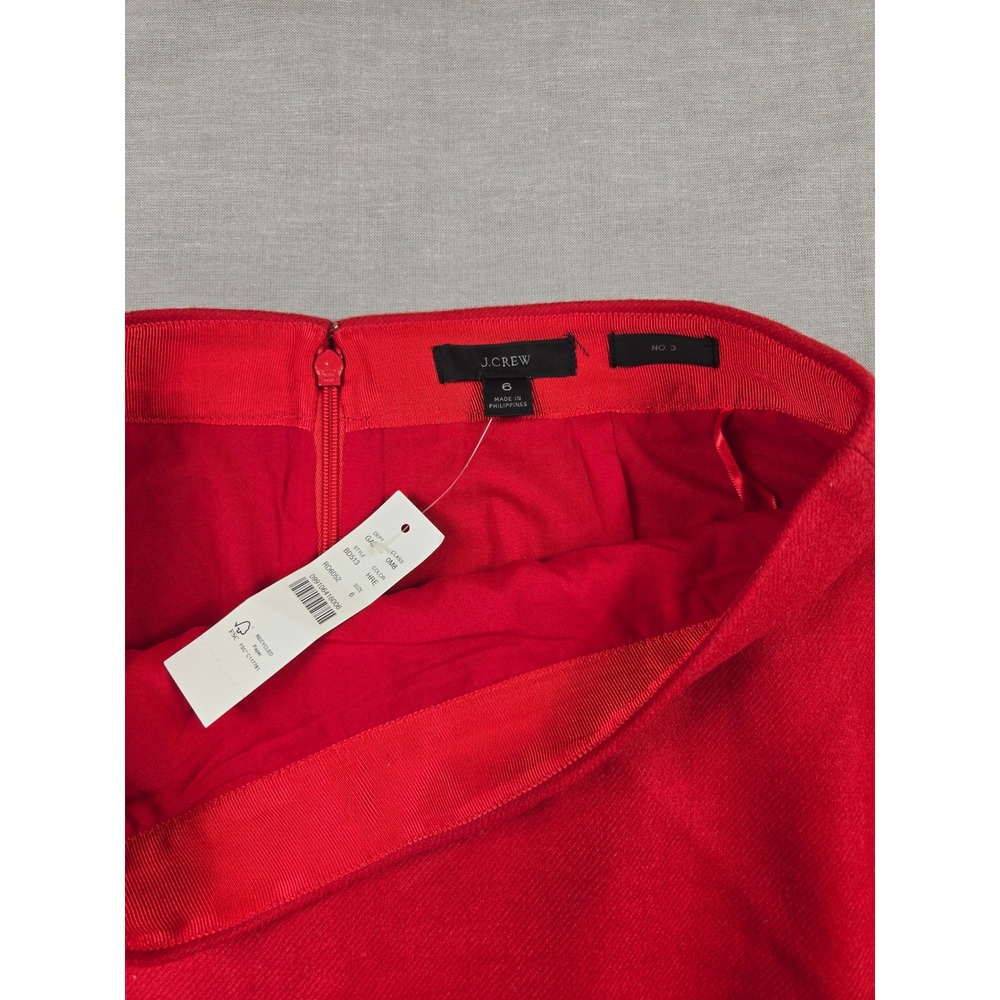 J.Crew No. 3 Pencil Skirt Red 100% Wool BD513 Womens 6 - Picture 2 of 11